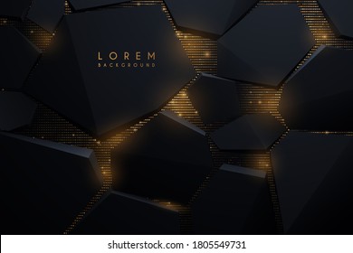 Abstract black and gold background