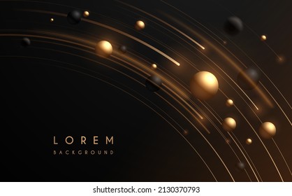 Abstract black and gold background