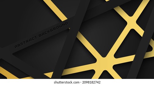 Abstrakter schwarz-goldener Hintergrund mit tiefem Schatten und Textur, luxuriöses Hintergrundkonzept.