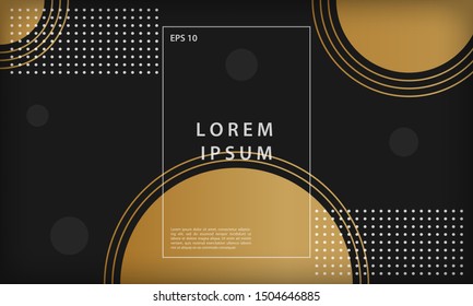 Abstract black and gold background with geometric shape elements. Modern trendy minimal vector design template.