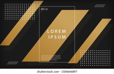 Abstract black and gold background with geometric shape elements. Modern trendy minimal vector design template.