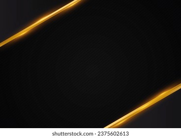 Abstract black and gold background with light effects