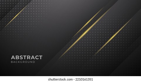 Resumen de fondo negro y dorado.
con banner de plantilla de líneas
