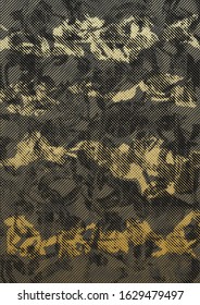 Abstract Black and Gold  background.  Retro Engraving Style. Vector Illustration