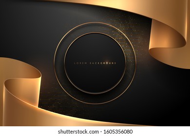 Abstract black and gold background template