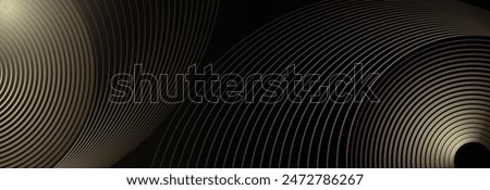 Abstract black and gold background with two circles. Suitable for banner, cover, poster, website, presentation, brochure, flyer, header
