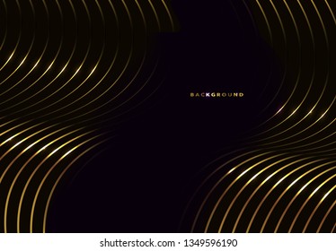 Abstract black and gold background. Vector