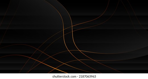 Abstract black gold background vector