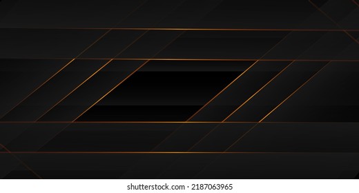 Abstract black gold background vector