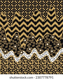 abstract black and gold batik pattern 