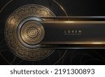 Abstract black and gold circle ornate background