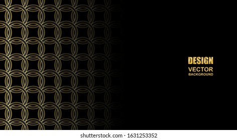 Abstract. Black and gold circle shape background. design art deco style. Vector.