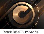 Abstract black and gold circle shapes background
