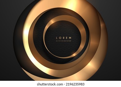 Abstract black and gold circle shapes background
