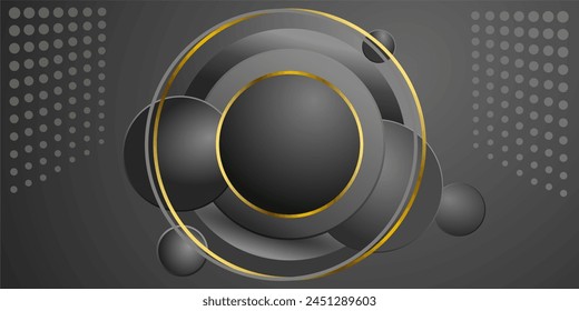 Abstractas negro y oro círculo Formas fondo