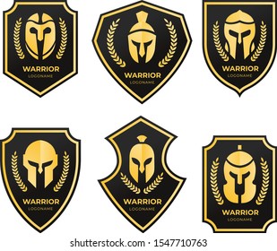 abstract black and gold cllour modern warrior logo design template