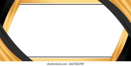 Abstractas diseño de oro negro cuenta con un marco en blanco y la ilustración de la cinta para su Anuncio de negocios