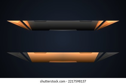 Abstract black and gold futuristic technology lower third game title bar buttons