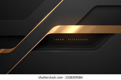 Abstract black and gold geomeric shapes background