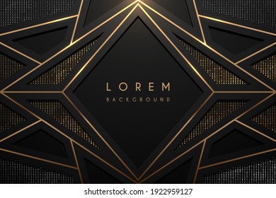 Abstract black and gold geometric background