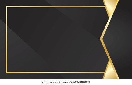 Abstract Black Gold Geometric Design Background for Business or Certificate