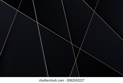 Abstract black and gold geometric shape with luxury concept background. Vector illustration