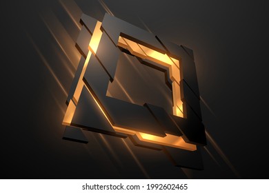 Abstract black and gold geometric shapes background