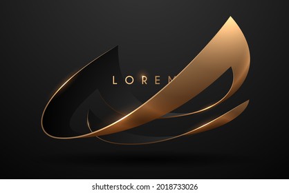 Abstract black   gold geometric shapes background