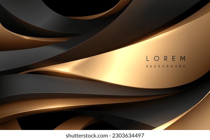 Abstract black and gold geometric shapes background