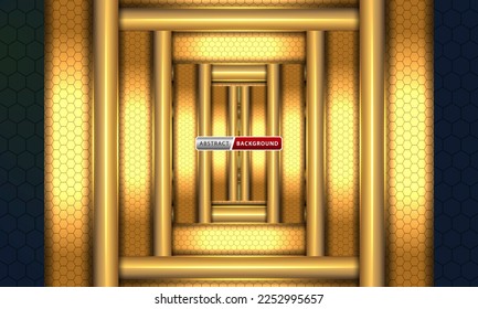 Resumen de fondo de lujo hexagonal negro y dorado