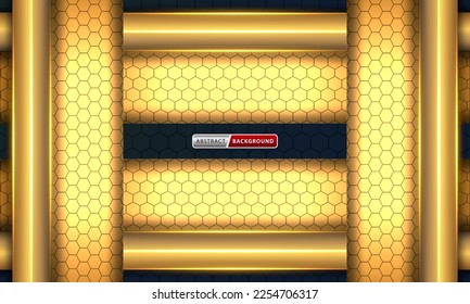 Abstract black and gold hexagonal luxury background