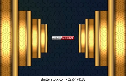 Abstract black and gold hexagonal luxury background