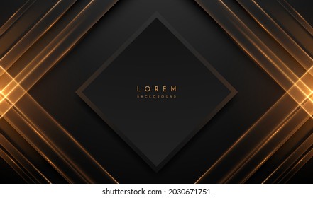 Abstract black and gold light lines background