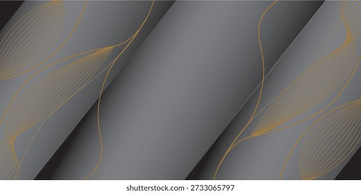 abstrato preto e ouro são luz com branco o gradiente é a superfície com moldes textura de metal linhas macias tecnologia fundo diagonal ouro escuro elegante moderno.