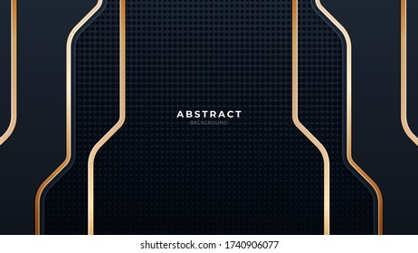 Abstract black with gold line technology background  modern futuristic wallpaper