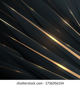 Abstract black and gold lines background