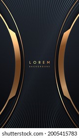 Abstract black and gold lines luxury background