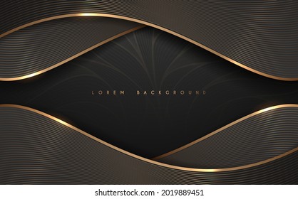 Abstract black and gold lines luxury background - Shutterstock ID 2019889451