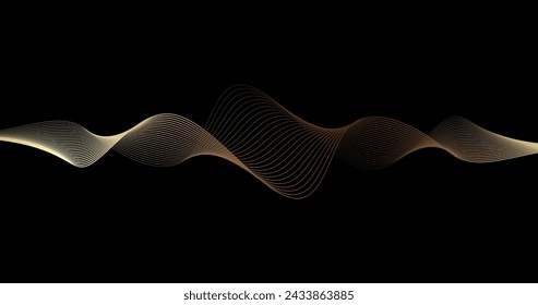 Abstract black and gold lines luxury poster set