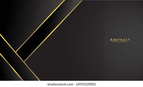 Abstract black and gold lines luxury background