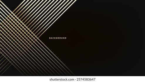Abstract black and gold lines luxury background