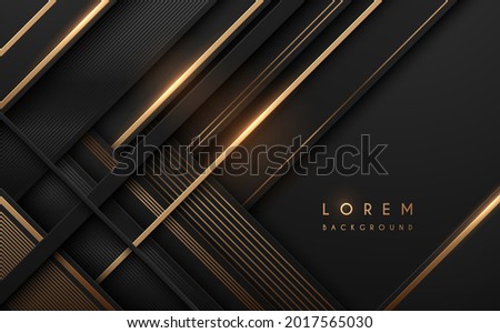 Abstract black and gold lines and shapes background