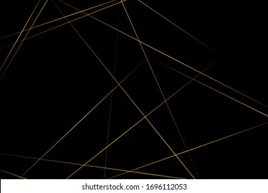 Negro abstracto con líneas doradas, triángulos fondo diseño moderno. Ilustración del vector EPS 10.