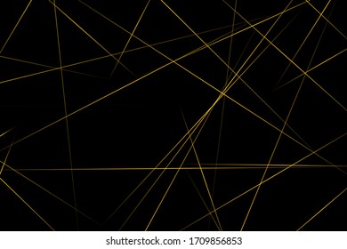Negro abstracto con líneas doradas, triángulos fondo diseño moderno. Ilustración del vector EPS 10.