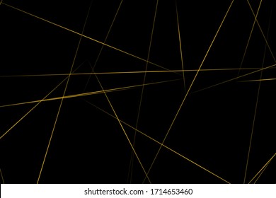 Negro abstracto con líneas doradas, triángulos fondo diseño moderno. Ilustración del vector EPS 10.