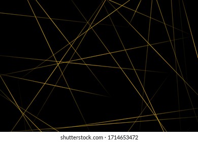 Negro abstracto con líneas doradas, triángulos fondo diseño moderno. Ilustración del vector EPS 10.