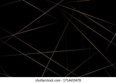 Abstraktes Schwarz mit goldenen Linien, dreieckiger Hintergrund, modernes Design. Vektorillustration, Abbildung EPS10.