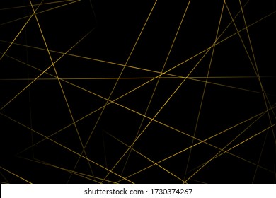 Resumen negro con líneas doradas, triángulos de fondo diseño moderno. Ilustración del vector EPS 10.