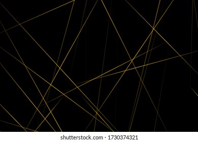 Resumen negro con líneas doradas, triángulos de fondo diseño moderno. Ilustración del vector EPS 10.