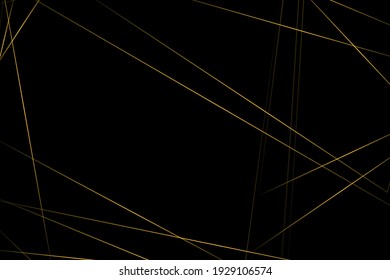 Resumen negro con líneas doradas, triángulos de fondo diseño moderno. Ilustración del vector EPS 10.